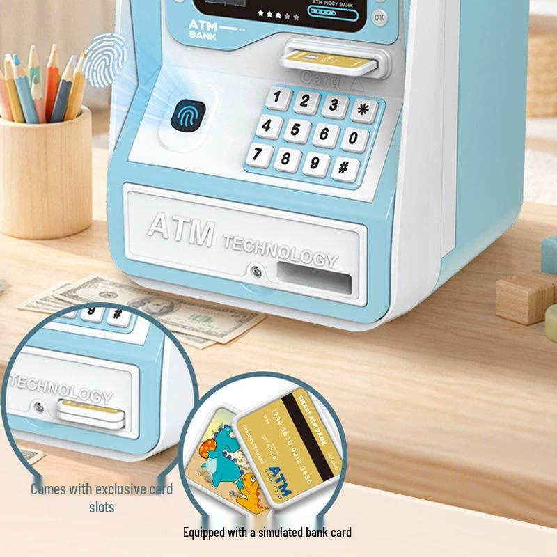 Kinder Fingerabdruck ATM Sparkasse - Intelligente Passwort Tresorbox für Jungen & Mädchen, Neujahrsgeschenk