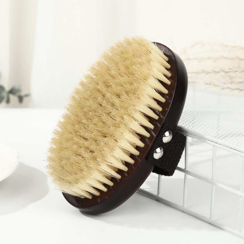 1Pcs Soft Wet Dry Body Spa Massager Brush Wood Bristle Bath Brush Household Practical Skin Exfoliates Body Cleaning Brush