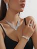 Elegant Rhinestone Zirconia Necklace & Jewelry Set for Bridal & Evening Wear