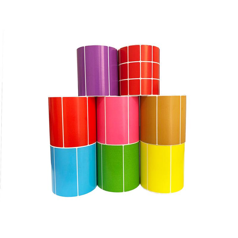 Colored Self-Adhesive Paper Stickers - Red, Yellow, Blue, Green for Barcode Printing