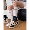 Patchwork Trendy Loose-fitting Socks for Women, Long Cylindrical Black and White Letter-shaped Calf Socks