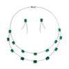 Light High-End Emerald Double-Layer Retro Necklace Earrings Set Luxury Zircon Collarbone Chain Set Chain