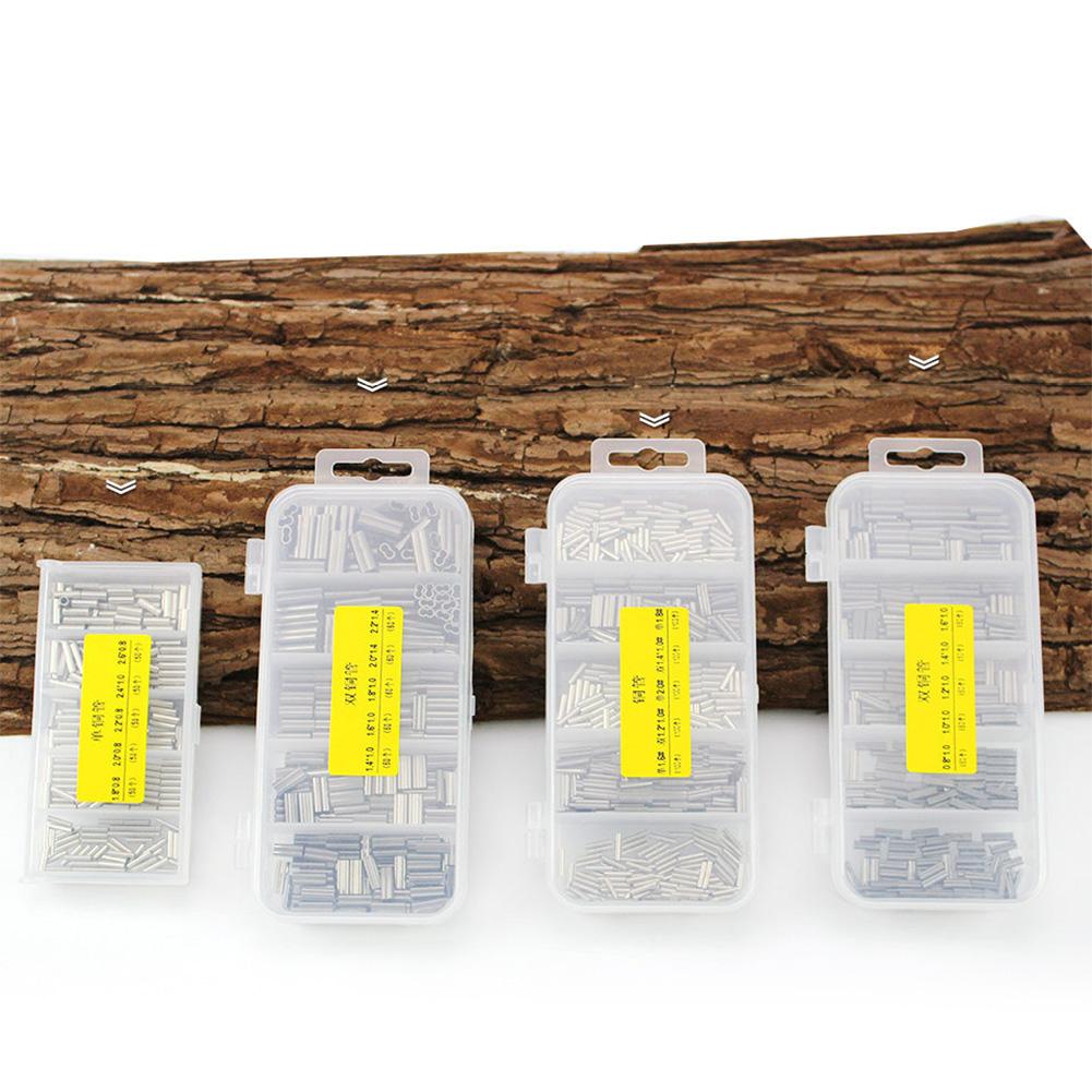 250/300/500pcs Copper Double Single Crimping Loop Sleeve Barrel Crimp Sleeves Fishing Line Crimp Wire Leader Fishing Accessories