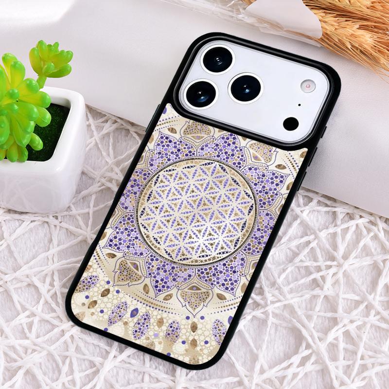 Flower Of Life In Lotus Pastel Golds Phone Case for iPhone 17 Air 16 15 11 12 14 13 Pro Max Shockproof Cover