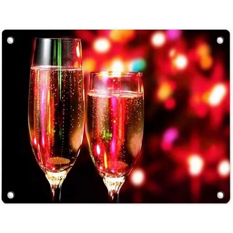 Französischer Champagner Retro Vintage Metall Blechschilder Poster Platte Wanddeko für Heim Bars Café Man Cave Clubs Retro Poster Plakette