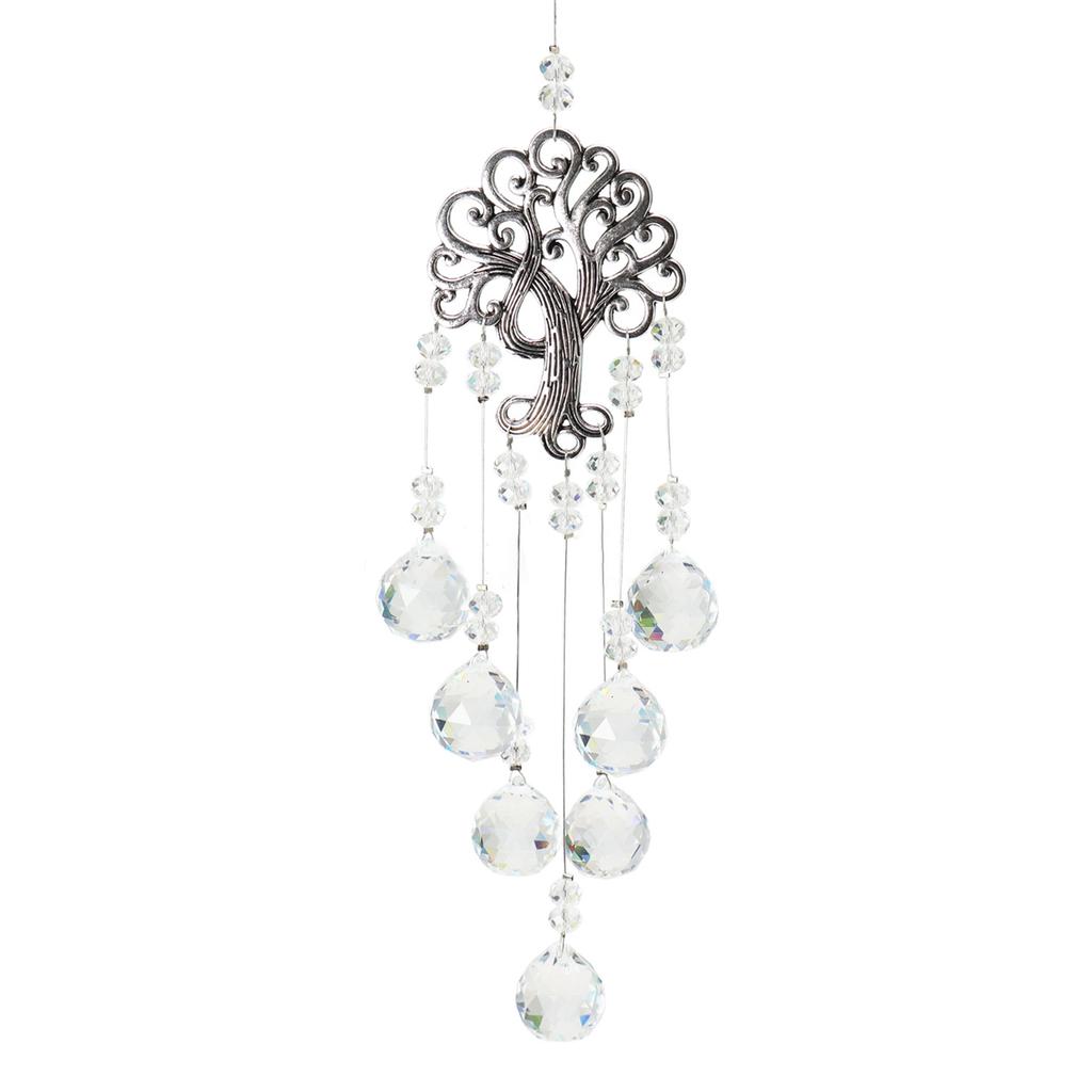 Colorful Crystal Wind Chime Beautiful Garden Jewelry Pendan Decor Suitable for Window Home Car Party Wedding Decoration