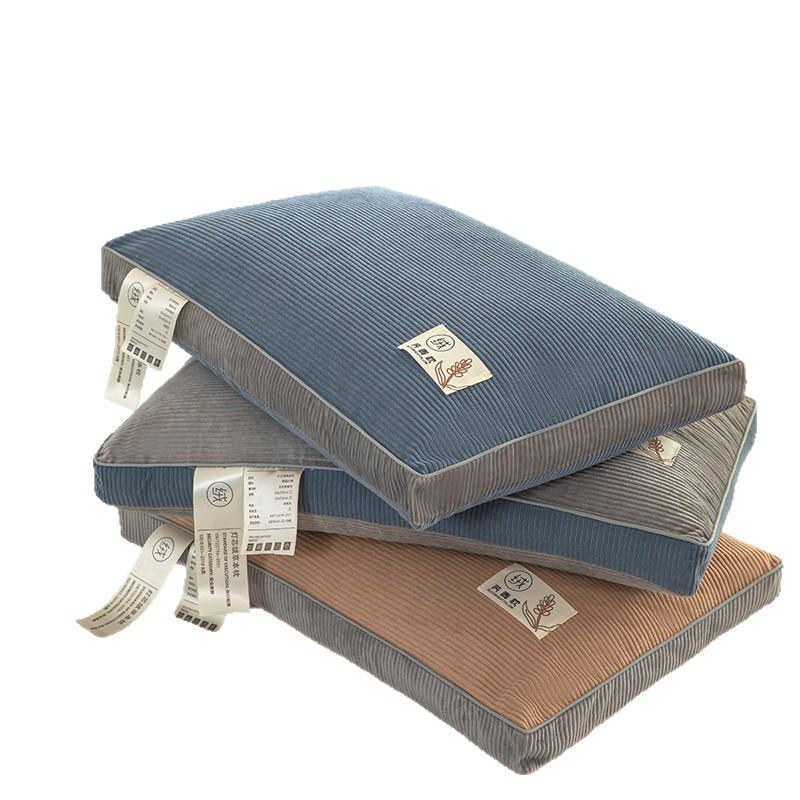 Orthopedic Buckwheat Pillow for Neck Support, Cervical Spine Relief - Adult Firm Pillow with Complete Shell and Pillowcase, Suitable for Dorm Use.