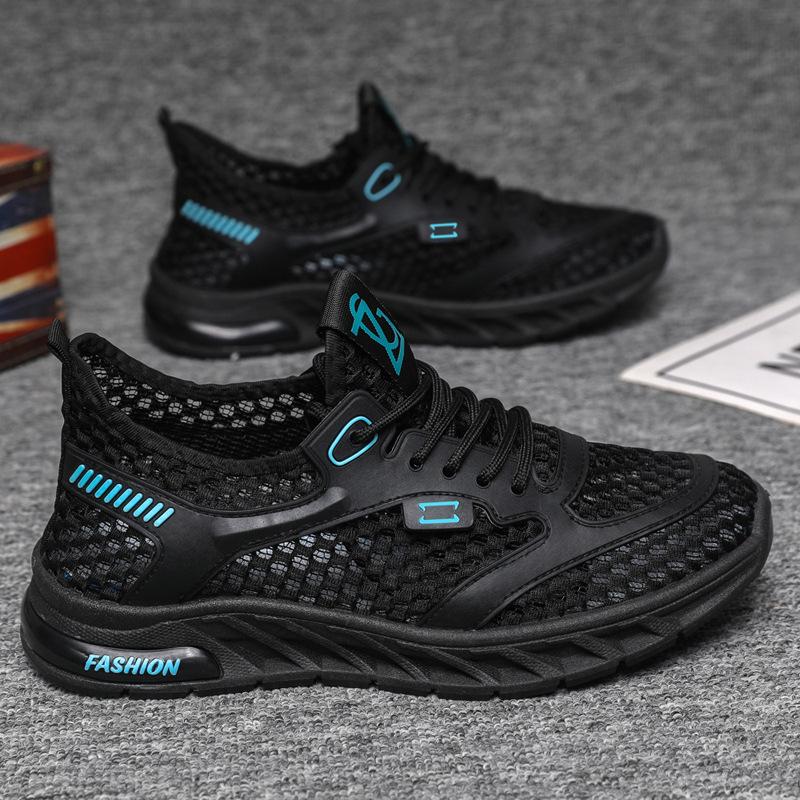 Mesh men's shoes 2025 summer new breathable soft-soled sports shoes hollow hole shoes outdoor men's trend shoes