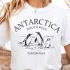 T-shirt Personnalisé Antarctique, T-shirt Pingouins Pôle Sud, T-shirt Unisexe Texte Personnalisé avec Aperçu du Design