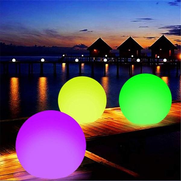 40cm Luminous Ball Landscape Decoration Garden Lawn Lamp Inflatable Swimming Pool Toy Beach Luminous LED Ball Water Amusement Equipment