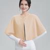 Women Shawl Solid Color Button Closure Autumn Winter Windproof Shawl Hemming Protection Loose Fit Soft Shawl Wrap