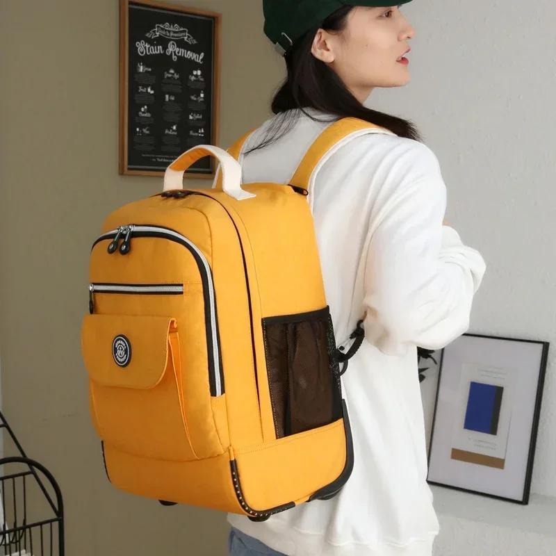 Nová studentská taška na kolečkách s velkou kapacitou pro žáky základních a středních škol, školní taška, cestovní taška pro snížení zátěže