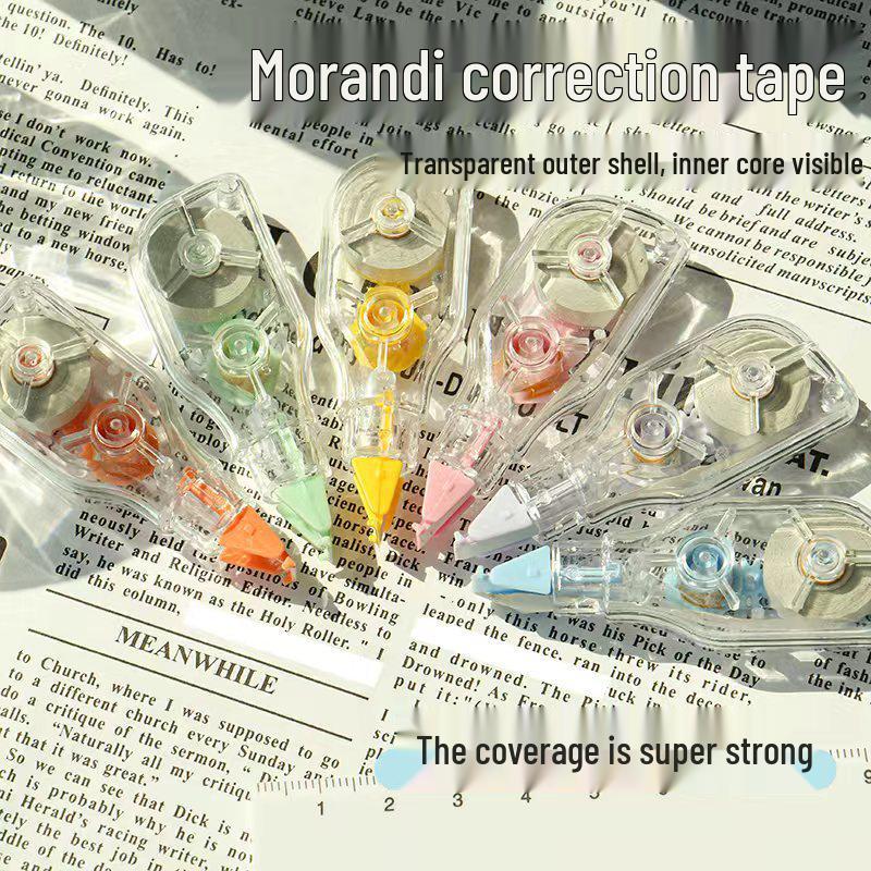 Fluorescent Pen & Large Capacity Morandi Correction Tape Set