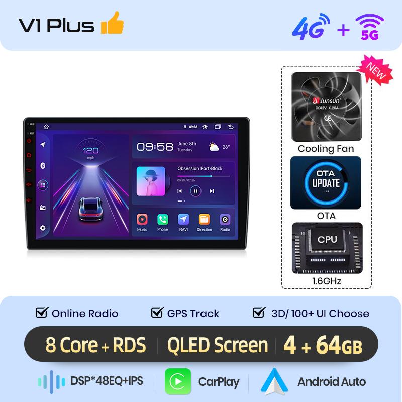 Junsun Wireless CarPlay Android Auto Car Radio For Mercedes Benz S-Class W220 1998 - 2005 GPS Multimedia 2 din