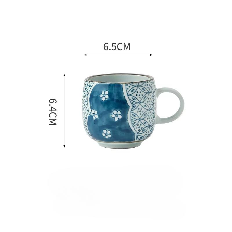 Japoński Ręcznie Malowany Ceramiczny Kubek z Uszkami Kreatywny Mały Kubek do Herbaty Kubek do Herbaty Wykwintny Mały Kubek do Kawy