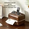 Tissue Storage Box, Home Desktop Tissue Box, Living Room Coffee Table, Remote Control Storage, Wood-grain Imitation Dinner Paper Box
