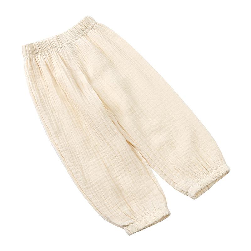 Pantalons légers double épaisseur en gaze de coton anti-moustiques pour enfants, coupe ample lanterne, longs, pour garçons et filles, Collection Printemps Été