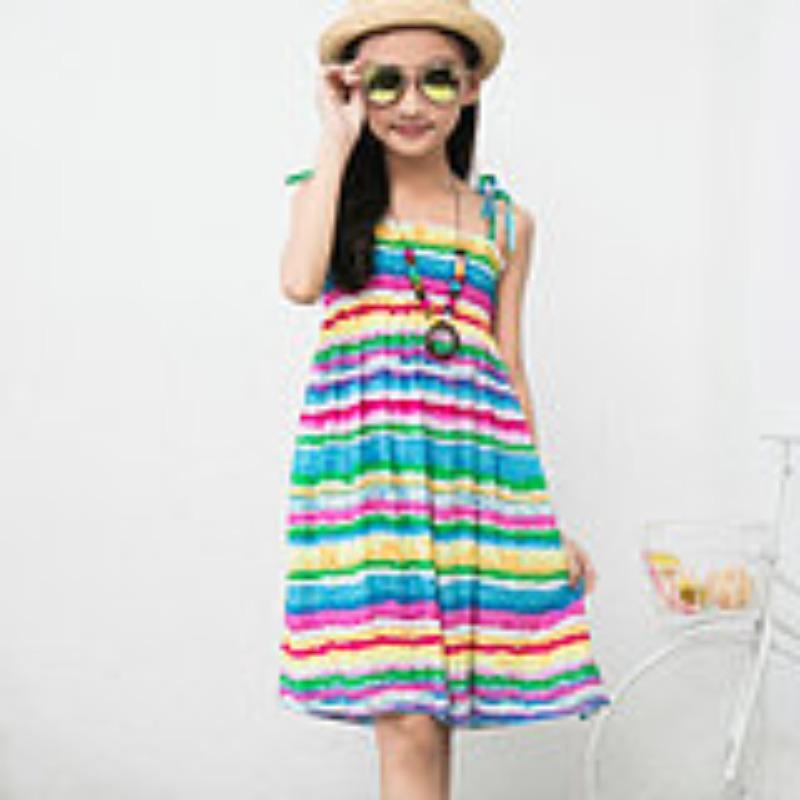Shabohemian mother and daughter beach skirt parent-child suspender skirt girls floral vest skirt