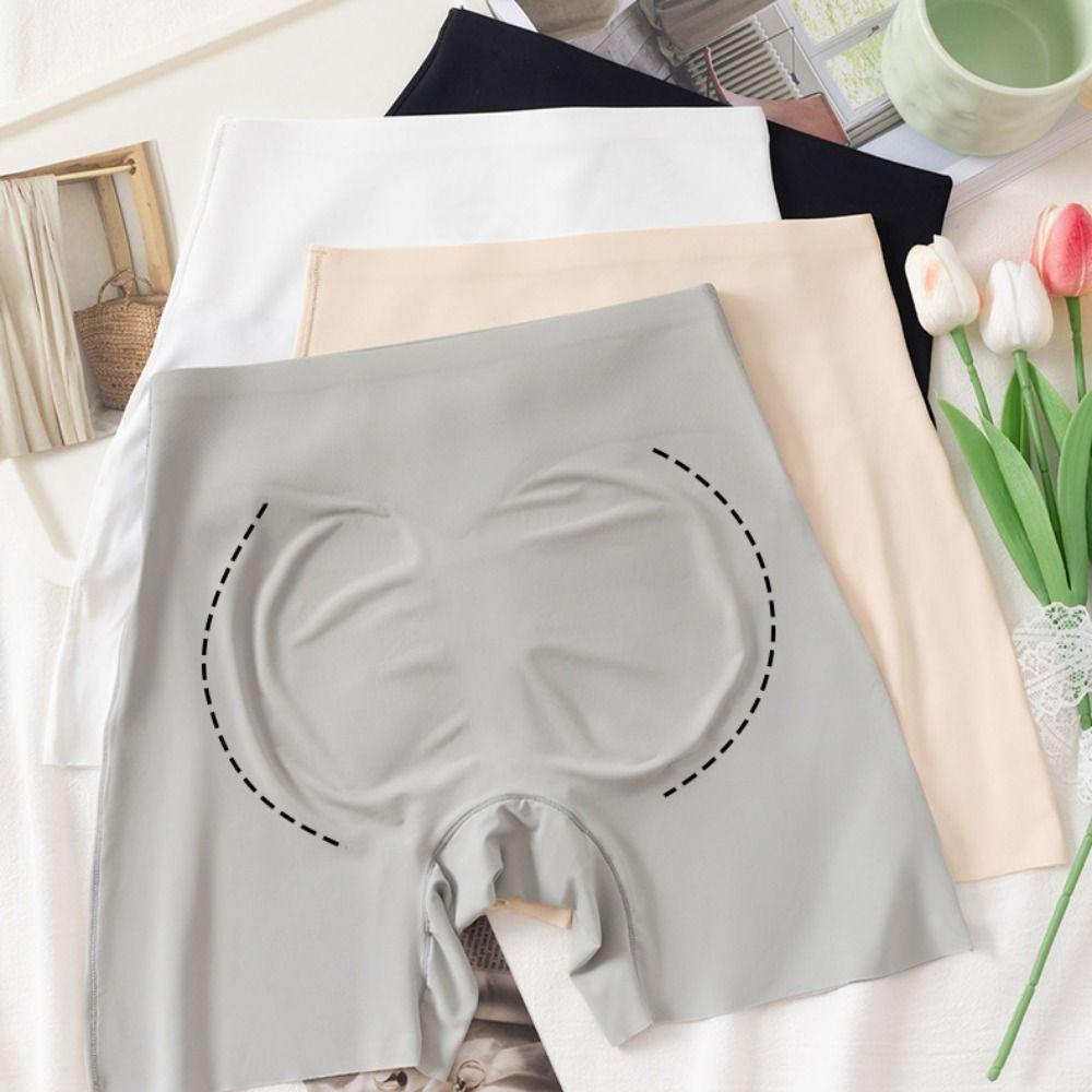 High Waist Skirt Seamless Shorts Anti-Glare Tummy Control Shorts Elastic Short Leggings  Summer