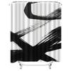 Modern Black and White Abstract Art Waterproof Shower Curtain Heat Resistant Machine Washable Non-Transparent 180x180cm