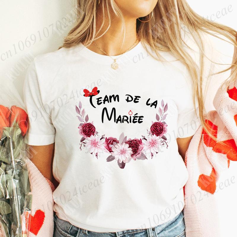 French Bridal Wedding Team Bride Tops Women Bachelorette Party Tshirt Future Bride Bridesmaid T-shirt Single Farewell EVJF Tees