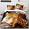 Leopard Duvet Cover King Queen Size Brown Cheetah Bedding Set for Kids Teens Adults Wild Animal 2/3pcs Polyester Comforter Cover