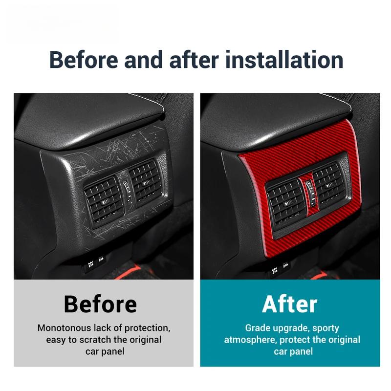 Real Soft Carbon Fiber For Toyota Camry 2018 2019 2020 2021 2022 2023 2024 LHD RHD Car Rear Air Outlet Panel Interior Trim.