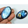 2 Pcs Natural Multi Labradorite Oval Cabochon Loose Gemstone 26X40-27X40 MM SK-1250