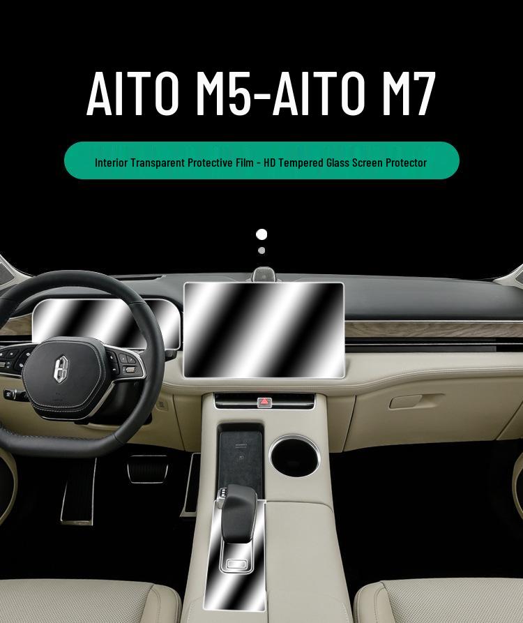 Tempered Glass Protective Film for Huawei AITO Wenjie M5/M7 Interior Dashboard and Navigation Screen