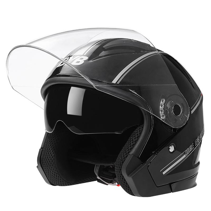 Dual Visor Ventilated Half Helmet for Men & Women – Electric Vehicle & Motorcycle Use