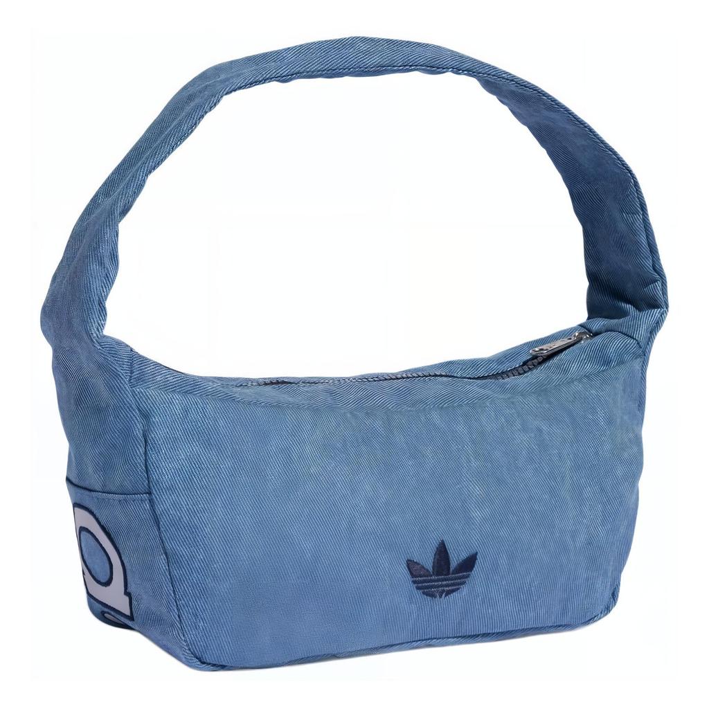 adidas Originals 3,9L Vintage Design Reißverschluss Baumwoll-Twill Umhängetasche Kleine Unisex-Umhängetasche Denim-Blau KE0684