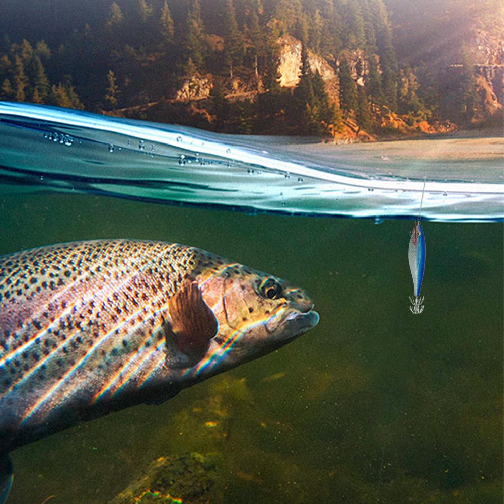 10g/10cm Squid Jig Baits Double Hook Glow In The Dark Octopus Bait Fishing Tackles Luminous Squid Jig Hooks Fishing Accessories