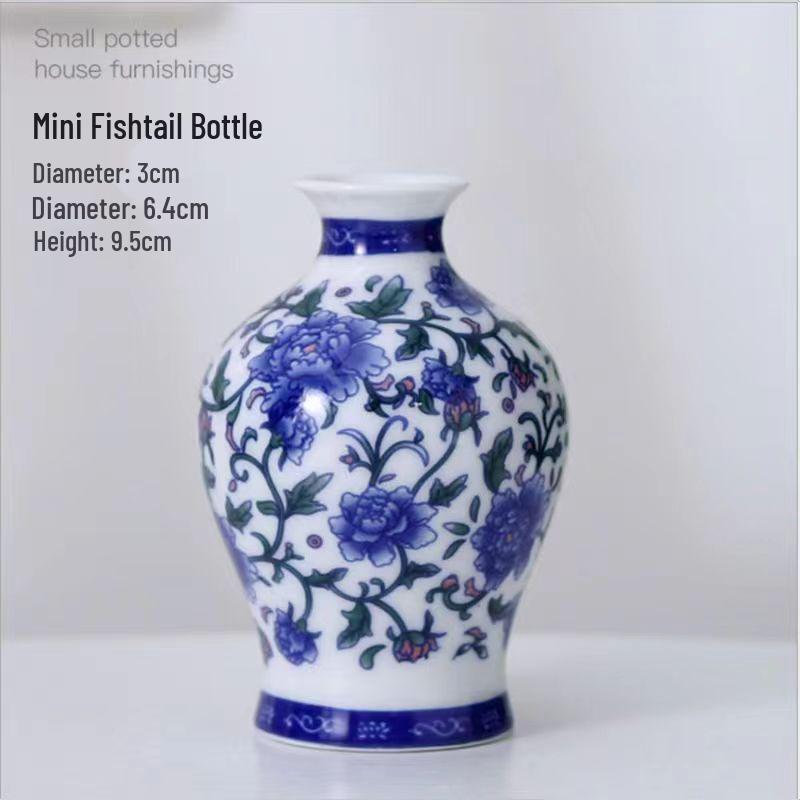 Antique Blue and White Chinese Porcelain Vase - European & American Handicraft for Flower Arrangements