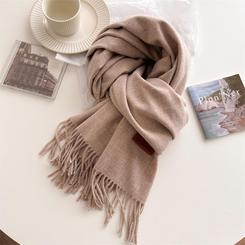 Autumn And Winter  Cashmere Scarf For Women, Solid Color Warm Shawl, Fashion Tassel Scarf, Versatile Scarf