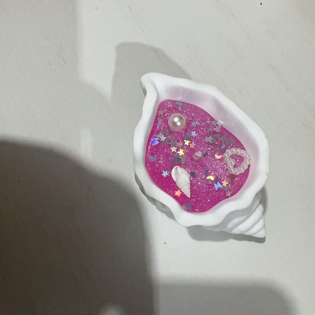 

1PCS Handmade Ocean-Inspired Aromatic Candles for Home Office Living Room Decor - Plastic Craftsmanship розовый