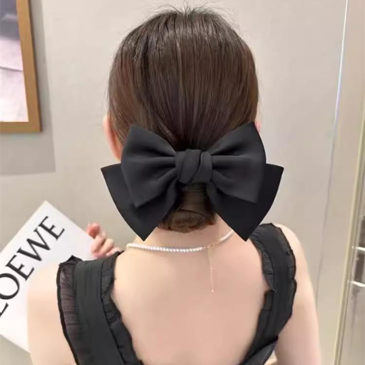 Black Bow Hair Tie: Elegant Ponytail Holder & Rubber Band for Women