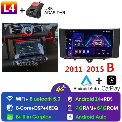 For Mercedes Benz Smart Fortwo 2006 - 2015 Android Car Radio Multimedia Player Carplay Navigation GPS Touch Screen Auto Stereo