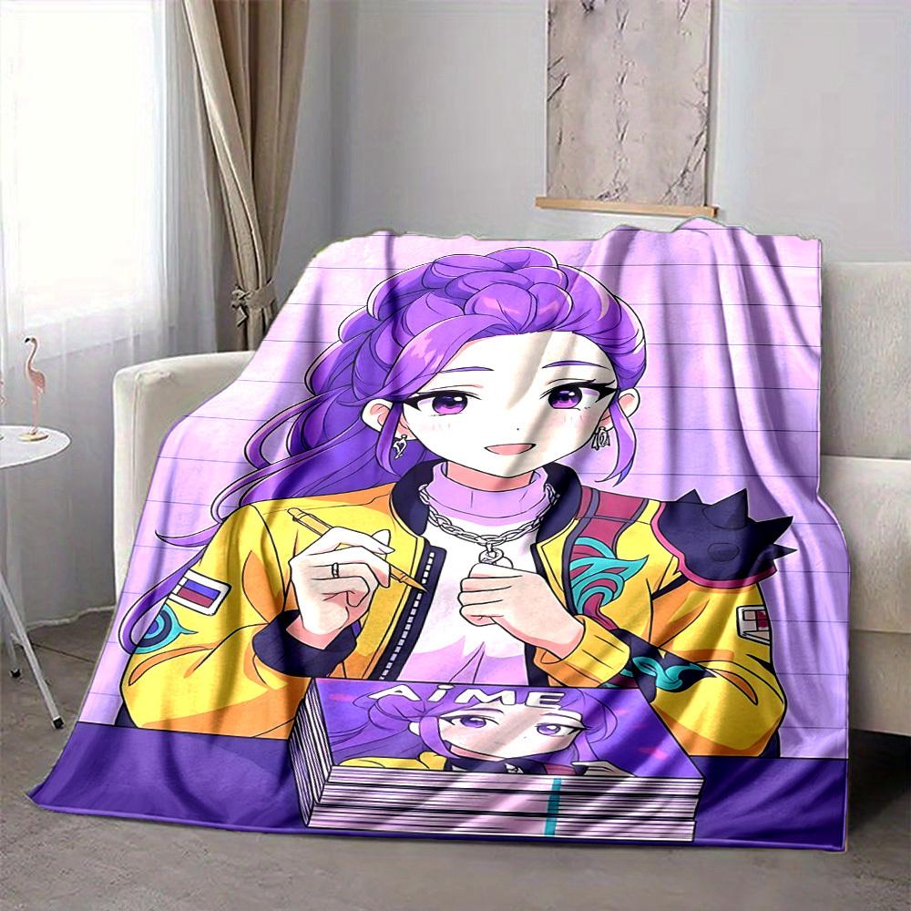 1PC Huntrix, K pop Blanket Lightweight Flannel Throw Blanket for Sofa, Bed, Travel, Camping, Livingroom, Office, Couch