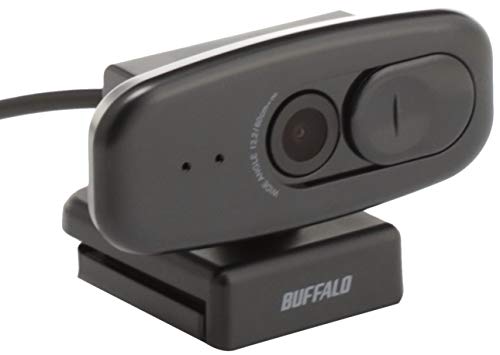 Buffalo Webcam 1080P Full HD 30fps 2MP Wide Angle Approx. 120° Zoom/Slack/Microsoft Teams Compatible Windows/Mac Compatible Privacy Shutter Built-in M
