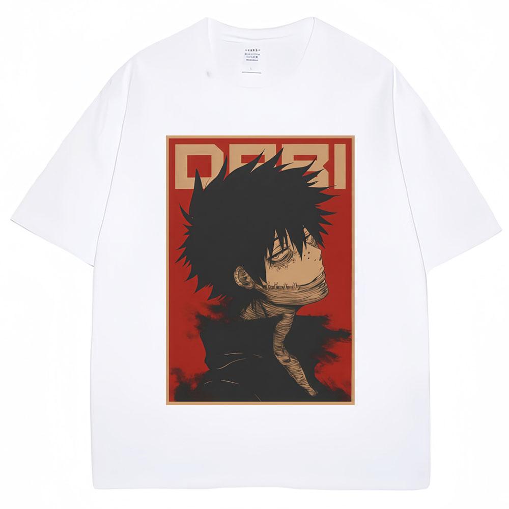 Anime My Hero Academia Dabi Dark Villain Tshirts Unisex Women Cosplay Fashion Vintage Unisexga T Shirt Oversized Cotton Casual Tees