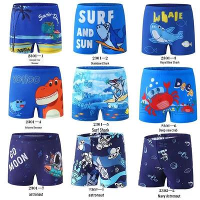 Kids' Cartoon Swimsuit Set: Boys' Boxer Briefs & Swimming Cap
