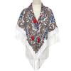 Ethnic Russian Print Tassel Shawl & Cardigan Scarf - High-End Dual-Use Square Design