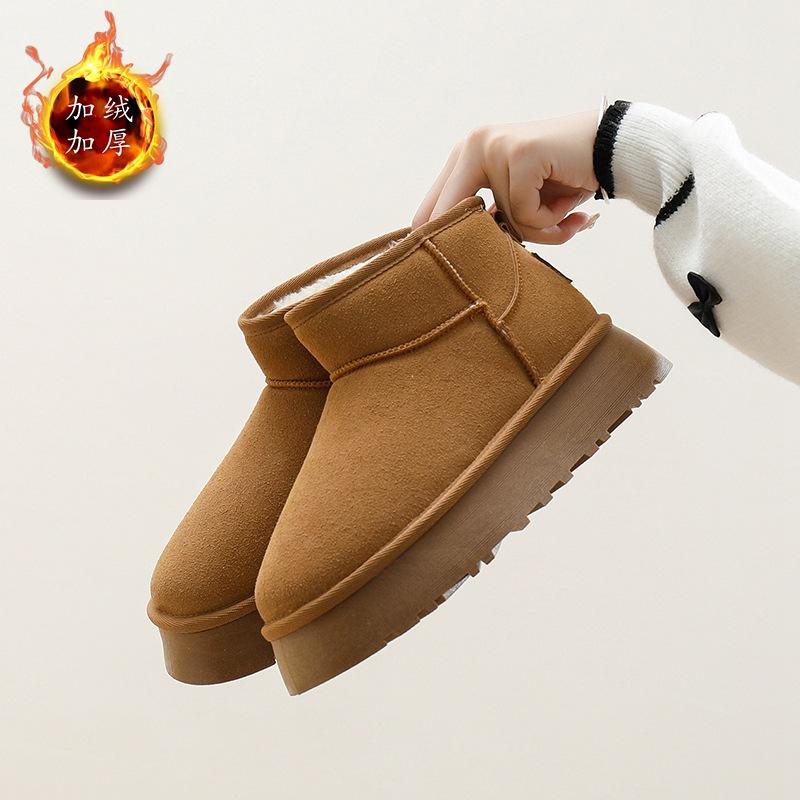 

Женские высокие туфли 2024 года, новые зимние туфли из бархата и хлопка для студентов, модные универсальные повседневные туфли на толстой подошве XQ-U801 40 чёрный