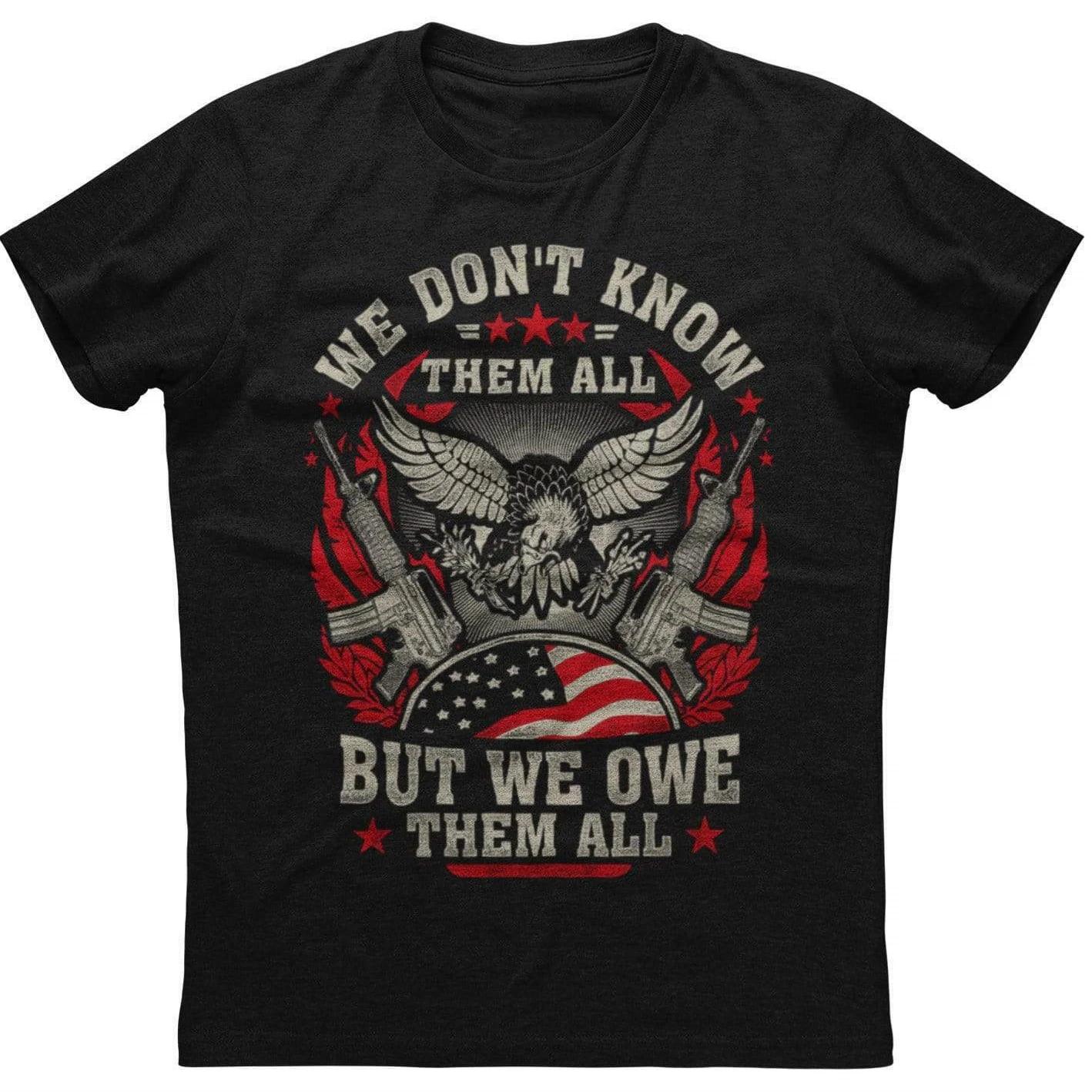 We Dont Know Them All Eagle Printed Mens New Patriotic Black Tshirt Mens 100 Cotton Casual Tshirts Loose Top Size S3XL S