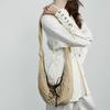 New Show Field Woven Women's Bag Spice Girls and Niche Fashion Versatile Contrasting Color Fishing Net Horn Net Bag Weaving