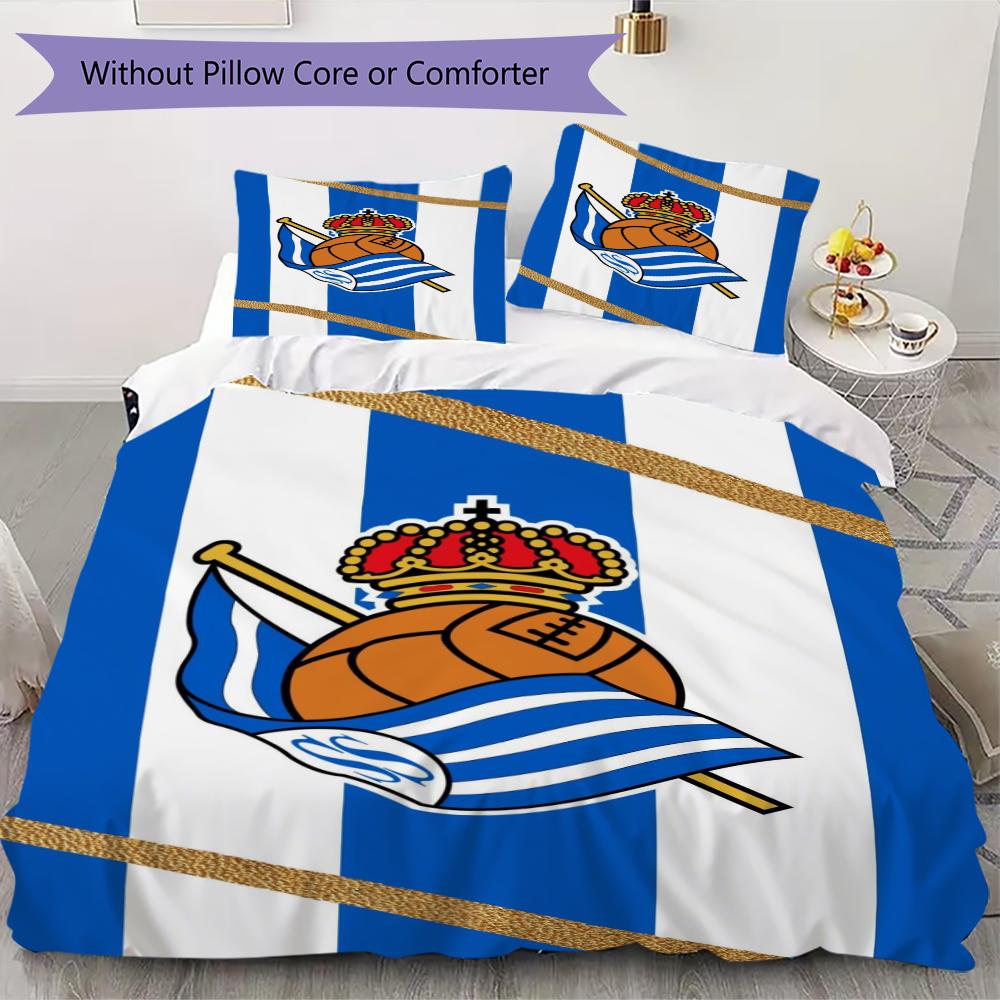 

Real Sociedad Pattern Bedding uilt Set uilt Cover Pillowcase Home Decoration Birthday Gift (1 * duvet cover + 58 * pillowcase without core) 135x200cm