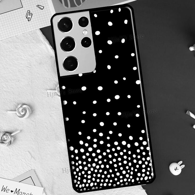 Black And White Polka Dot Case For Samsung Galaxy S21 S22 Ultra Note 20 S8 S9 S10 Note 10 Plus S20 FE Phone Cover