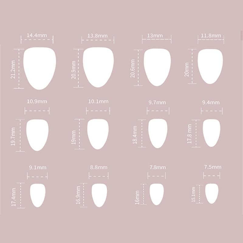 24 Pcs Solid Color False Nail Flowers Artificial Nail French Tip Stick On Nail Glossy Press On Nail for Woman