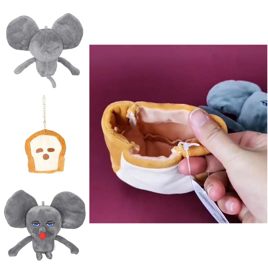 Cute Funny Cartoon Bread Thief Mouse Plush Toy Doll Pendant For Young Adults
