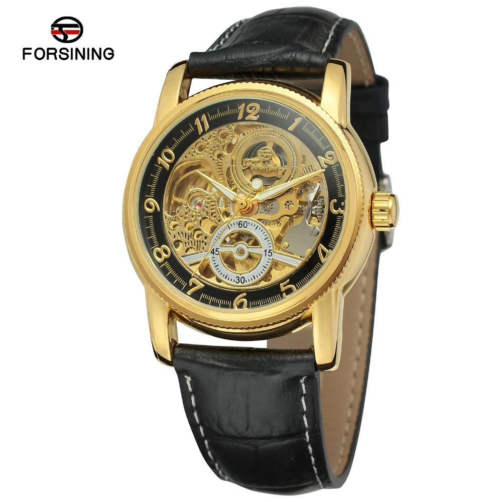 Ebay Forsining Мужские Модные Повседневные Полые Полуавтоматические Мужские Механические Часы